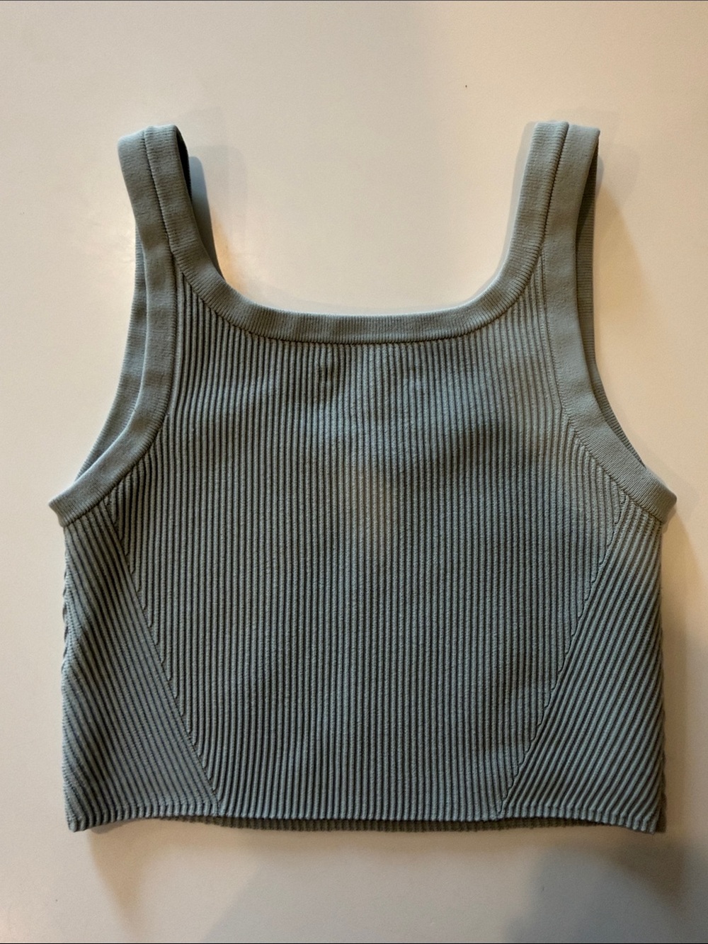 Light Blue Ribbed Cropped Tank - Picture 3 of 3